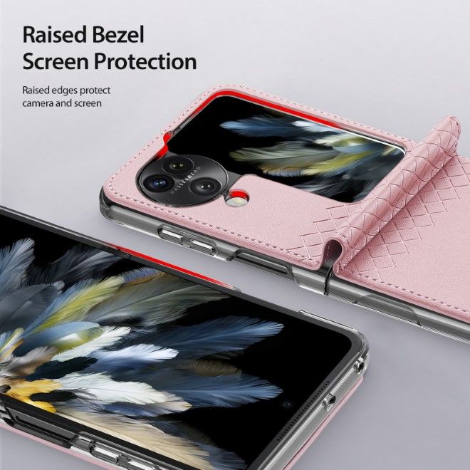 Dux Ducis - Oppo Find N3 Flip Hülle - Leder Case - Bril Series - pink