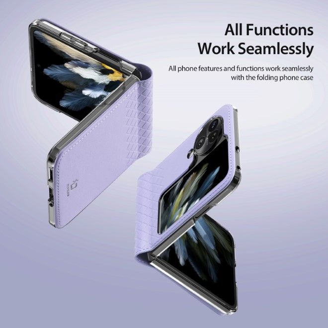 Dux Ducis - Oppo Find N3 Flip Hülle - Leder Case - Bril Series - purpur