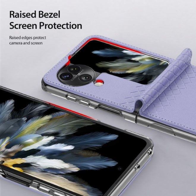 Dux Ducis - Oppo Find N3 Flip Hülle - Leder Case - Bril Series - purpur