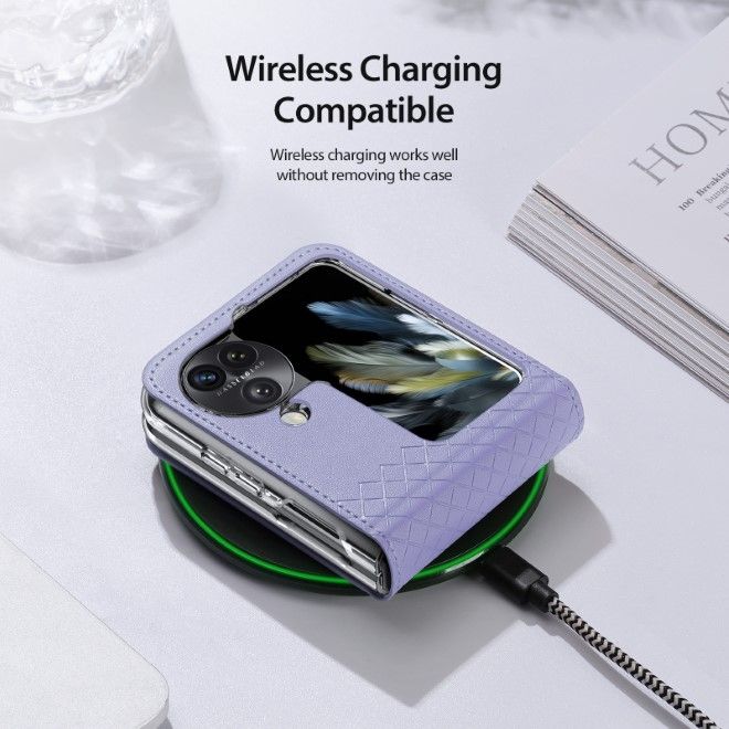 Dux Ducis - Oppo Find N3 Flip Hülle - Leder Case - Bril Series - purpur