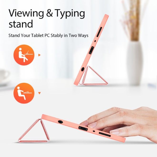 Dux Ducis - Samsung Galaxy Tab A9 Hülle - Leder Smart Flip Case - Domo Series - pink