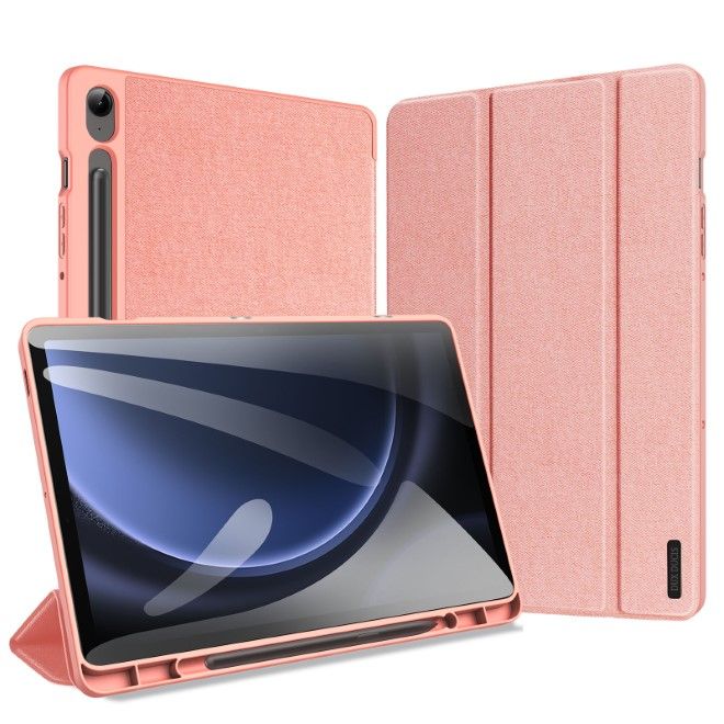 Dux Ducis - Samsung Galaxy Tab S9 FE Hülle - Leder Smart Flip Case - Domo Series - pink