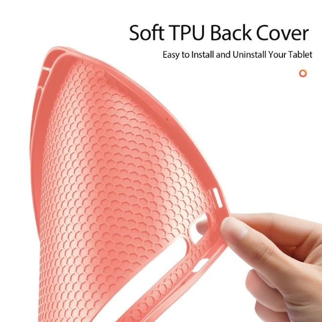 Dux Ducis - Samsung Galaxy Tab S9 FE Hülle - Leder Smart Flip Case - Domo Series - pink