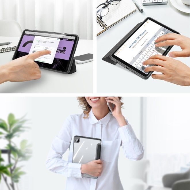 Dux Ducis - Samsung Galaxy Tab A9 Hülle - Leder Bookcover - Toby Series - schwarz