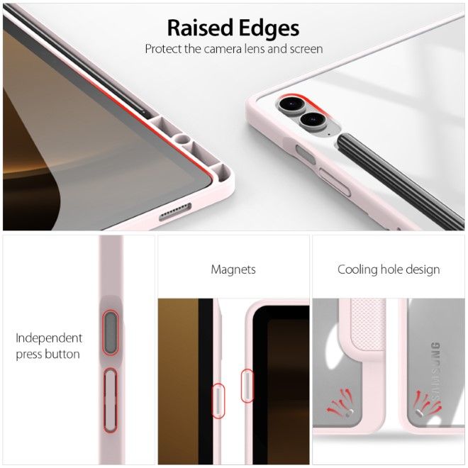 Dux Ducis - Samsung Galaxy Tab S9 FE+ Hülle - Leder Bookcover - Toby Series - pink