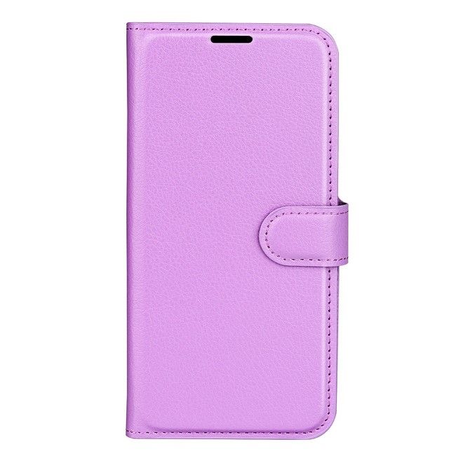 Sony Xperia 5 V Handy Hülle - Litchi Leder Bookcover Series - purpur