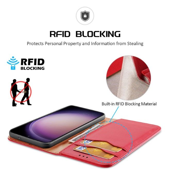 Dux Ducis - Samsung Galaxy S24+ Hülle - Handy Leder Case - Hivo Series - rot