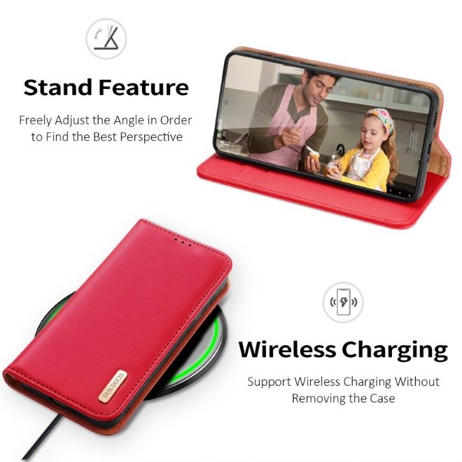 Dux Ducis - Samsung Galaxy S24+ Hülle - Handy Leder Case - Hivo Series - rot