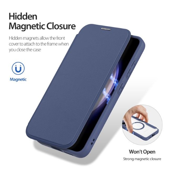 Dux Ducis - Samsung Galaxy S24 Hülle - Leder Bookcover - Skin X Pro Series - blau