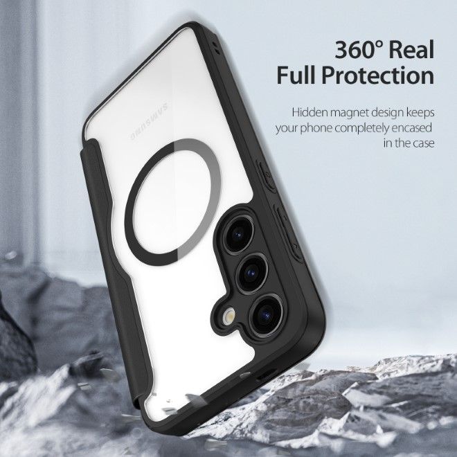 Dux Ducis - Samsung Galaxy S24+ Hülle - Leder Bookcover - Skin X Pro Series - schwarz