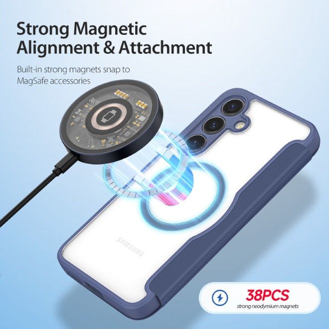 Dux Ducis - Samsung Galaxy S24+ Hülle - Leder Bookcover - Skin X Pro Series - blau