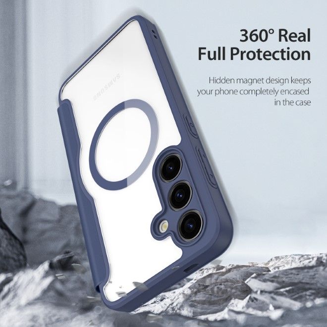 Dux Ducis - Samsung Galaxy S24+ Hülle - Leder Bookcover - Skin X Pro Series - blau