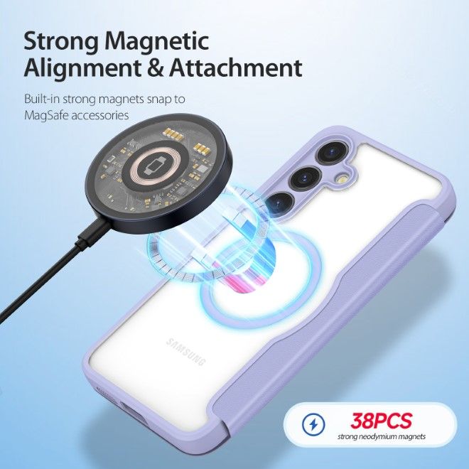 Dux Ducis - Samsung Galaxy S24+ Hülle - Leder Bookcover - Skin X Pro Series - purpur