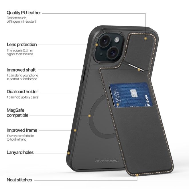 Dux Ducis - iPhone 14 / iPhone 13 Hülle - PC und TPU Hardcase - Rafi II Mag Series - schwarz