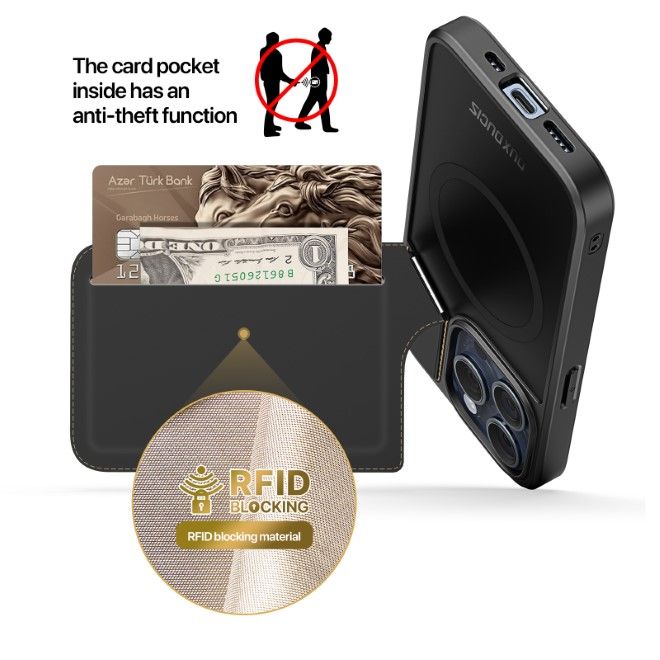 Dux Ducis - iPhone 13 Pro Hülle - PC und TPU Hardcase - Rafi II Mag Series - schwarz