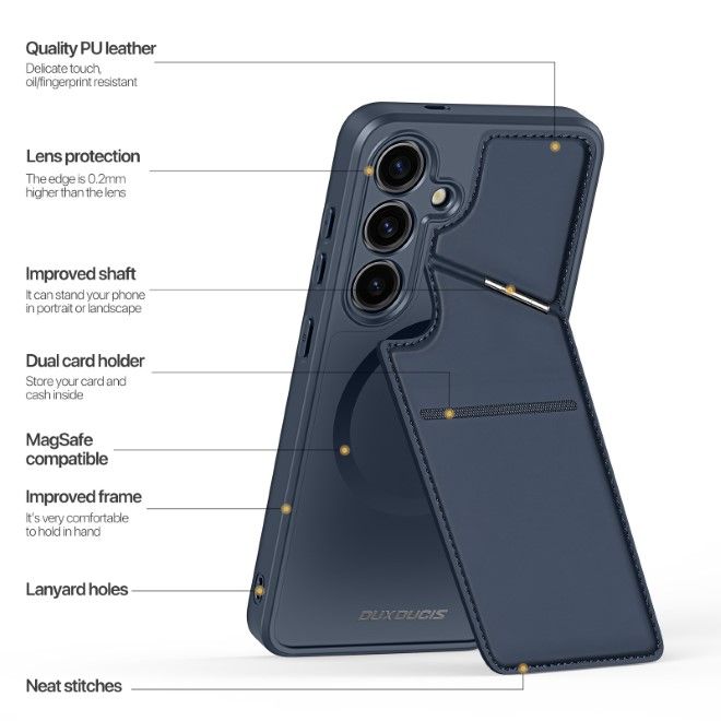 Dux Ducis - Samsung Galaxy S24 Hülle - PC und TPU Hardcase - Rafi II Mag Series - blau