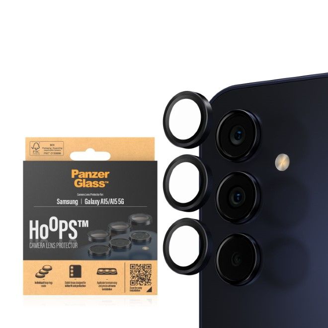 PanzerGlass - Samsung Galaxy A15 5G / 4G Rückseiten Kamera Schutzglas - Hoops Series (1224) - schwarz