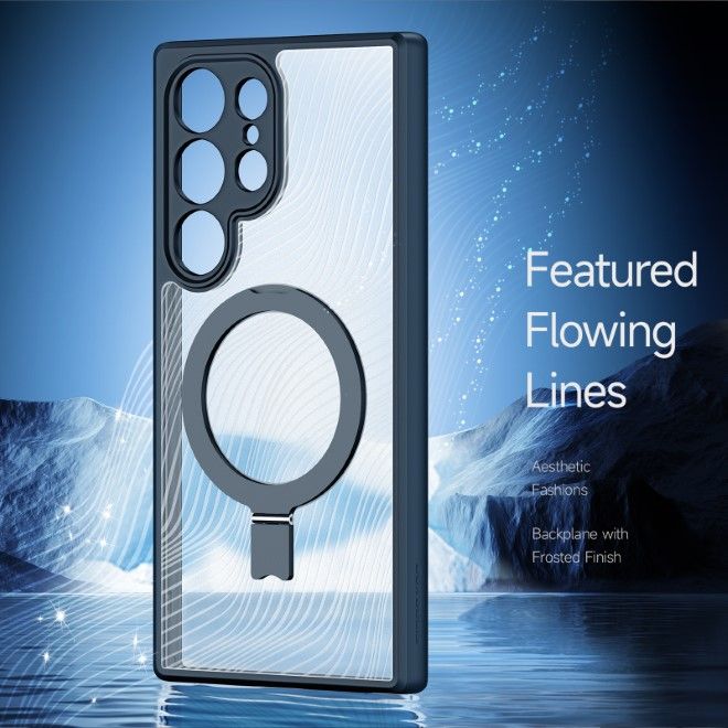 Dux Ducis - Samsung Galaxy S24 Ultra Hülle - Hardcase - MagSafe - mit Standfunktion - Aimo Mag Stand Series - schwarz