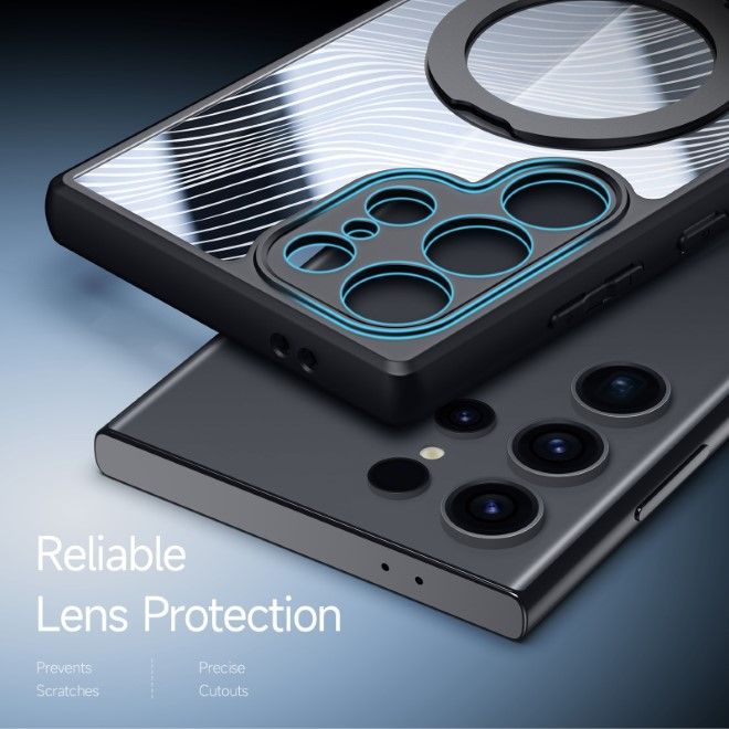 Dux Ducis - Samsung Galaxy S24 Ultra Hülle - Hardcase - MagSafe - mit Standfunktion - Aimo Mag Stand Series - schwarz