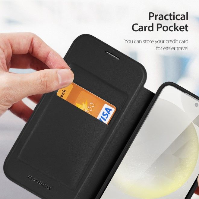 Dux Ducis - Samsung Galaxy S24+ Hülle - Leder Bookcover mit Standfunktion - Skin X Pro Series - schwarz