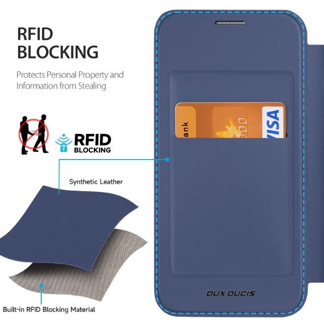 Dux Ducis - Samsung Galaxy S24+ Hülle - Leder Bookcover mit Standfunktion - Skin X Pro Series - blau