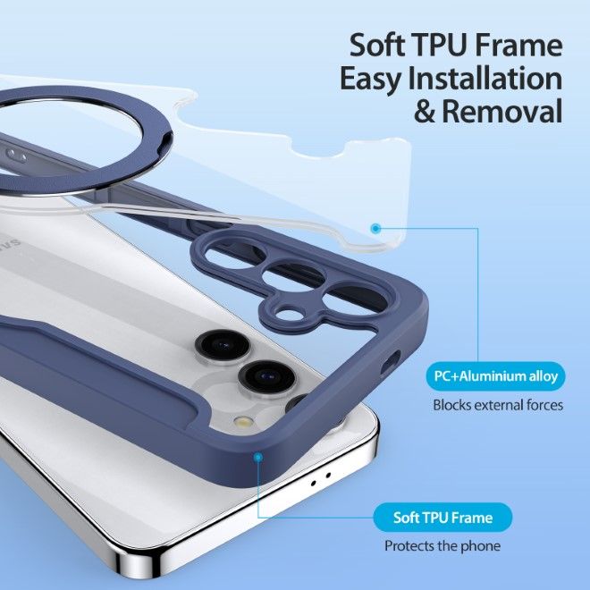 Dux Ducis - Samsung Galaxy S24+ Hülle - Leder Bookcover mit Standfunktion - Skin X Pro Series - blau