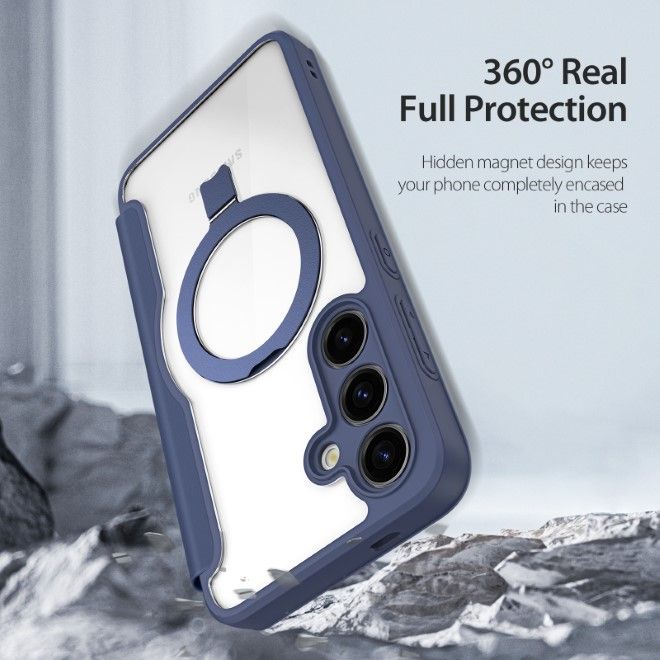 Dux Ducis - Samsung Galaxy S24+ Hülle - Leder Bookcover mit Standfunktion - Skin X Pro Series - blau