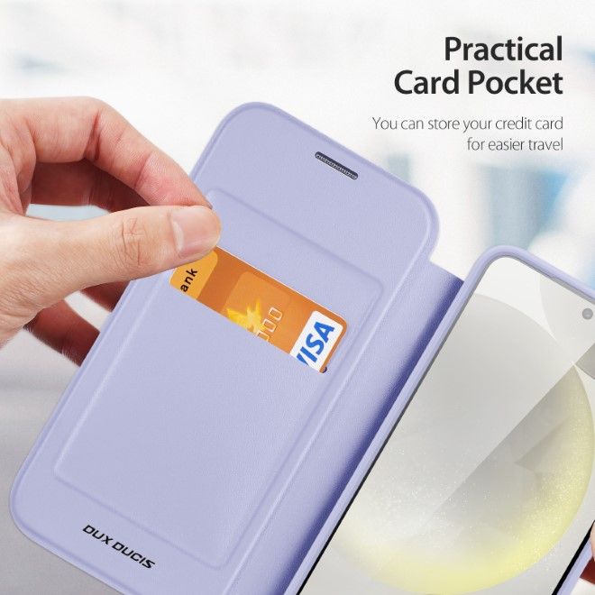 Dux Ducis - Samsung Galaxy S24+ Hülle - Leder Bookcover mit Standfunktion - Skin X Pro Series - purpur