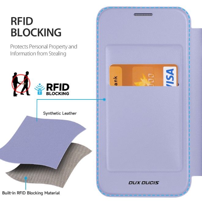 Dux Ducis - Samsung Galaxy S24+ Hülle - Leder Bookcover mit Standfunktion - Skin X Pro Series - purpur