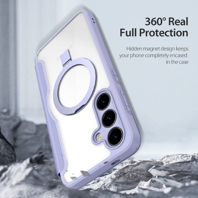 Dux Ducis - Samsung Galaxy S24+ Hülle - Leder Bookcover mit Standfunktion - Skin X Pro Series - purpur