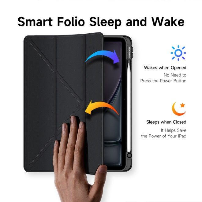 Dux Ducis - iPad Air 11 (2025/2024/2022/2020) Hülle - Leder Bookcover - Magi Series - schwarz