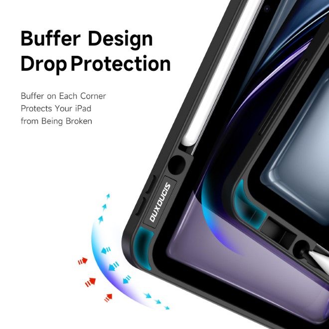 Dux Ducis - iPad Air 13 (2025/2024) / iPad Pro 12.9 (2022/2021/2020) Hülle - Leder Bookcover - Magi Series - schwarz