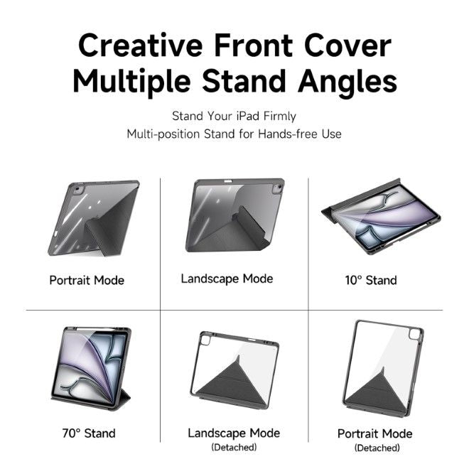 Dux Ducis - iPad Air 13 (2025/2024) / iPad Pro 12.9 (2022/2021/2020) Hülle - Leder Bookcover - Magi Series - grau