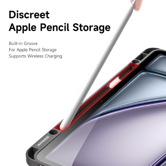 Dux Ducis - iPad Air 13 (2025/2024) / iPad Pro 12.9 (2022/2021/2020) Hülle - Leder Bookcover - Magi Series - grau