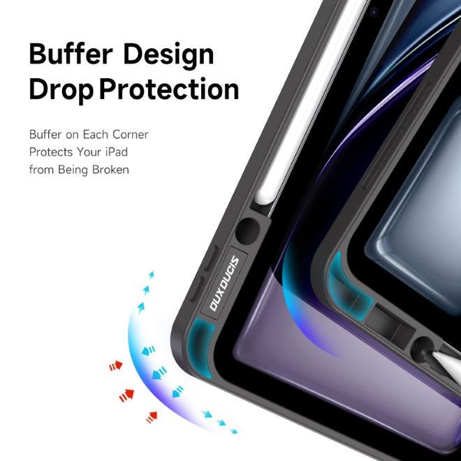 Dux Ducis - iPad Air 13 (2025/2024) / iPad Pro 12.9 (2022/2021/2020) Hülle - Leder Bookcover - Magi Series - grau