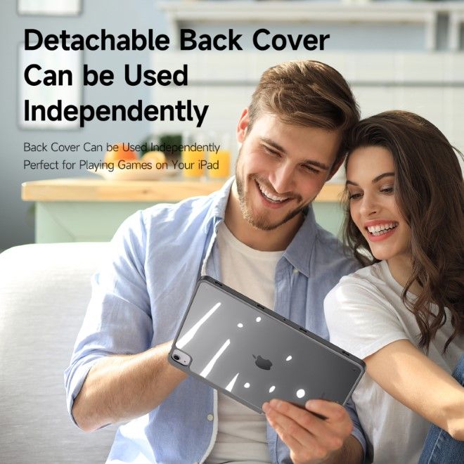 Dux Ducis - iPad Air 13 (2025/2024) / iPad Pro 12.9 (2022/2021/2020) Hülle - Leder Bookcover - Magi Series - grau