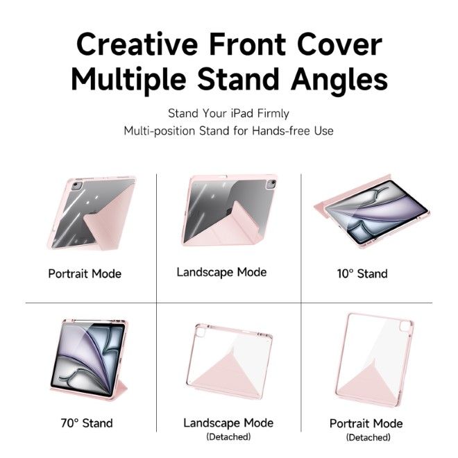 Dux Ducis - iPad Air 13 (2025/2024) / iPad Pro 12.9 (2022/2021/2020) Hülle - Leder Bookcover - Magi Series - pink