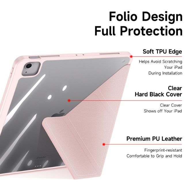 Dux Ducis - iPad Air 13 (2025/2024) / iPad Pro 12.9 (2022/2021/2020) Hülle - Leder Bookcover - Magi Series - pink