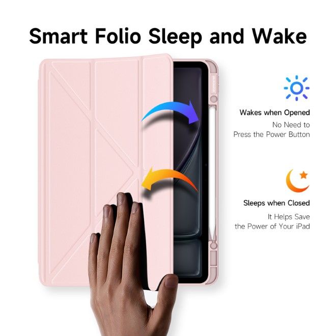 Dux Ducis - iPad Air 13 (2025/2024) / iPad Pro 12.9 (2022/2021/2020) Hülle - Leder Bookcover - Magi Series - pink