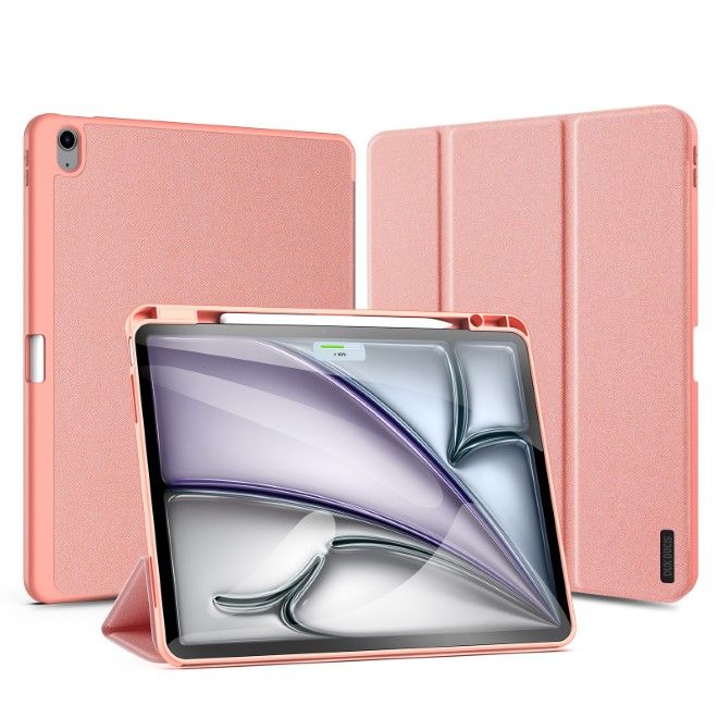 Dux Ducis - iPad Air 13 (2025/2024) Hülle - Leder Smart Flip Case - Domo Series - rosa