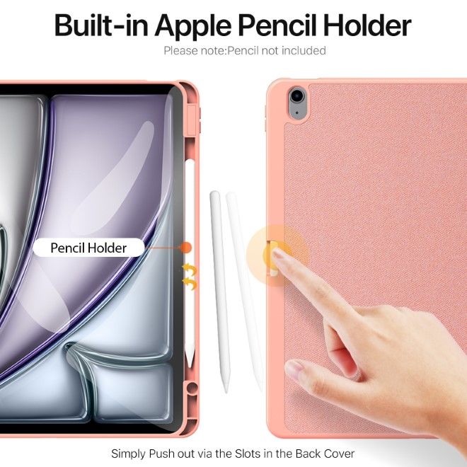 Dux Ducis - iPad Air 13 (2025/2024) Hülle - Leder Smart Flip Case - Domo Series - rosa