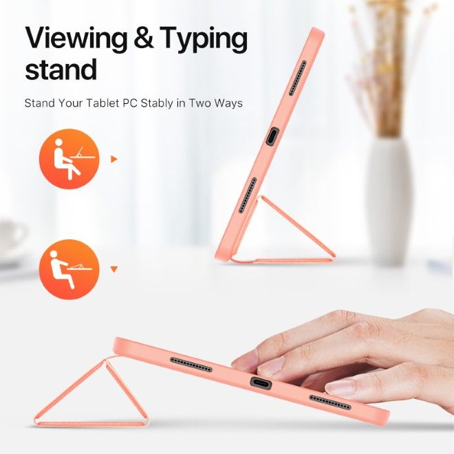 Dux Ducis - iPad Air 13 (2025/2024) Hülle - Leder Smart Flip Case - Domo Series - rosa
