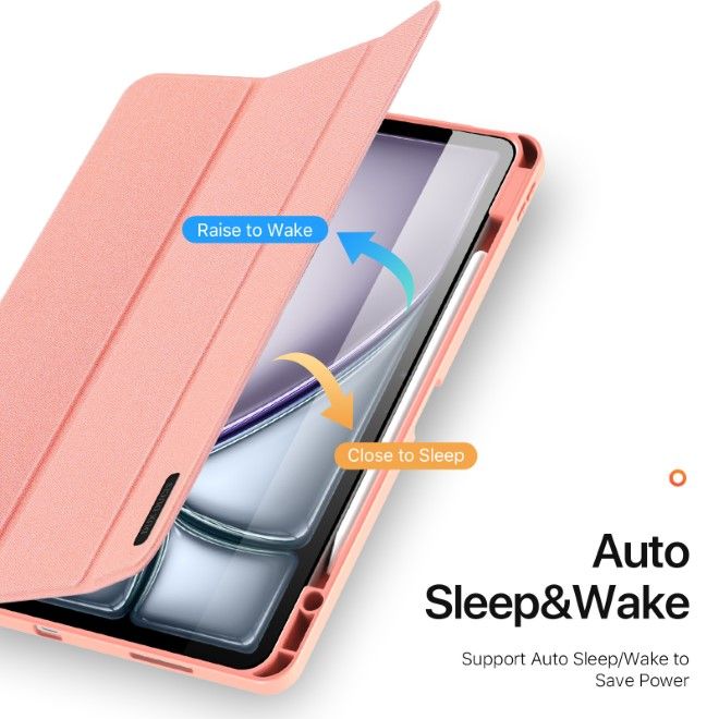 Dux Ducis - iPad Air 13 (2025/2024) Hülle - Leder Smart Flip Case - Domo Series - rosa