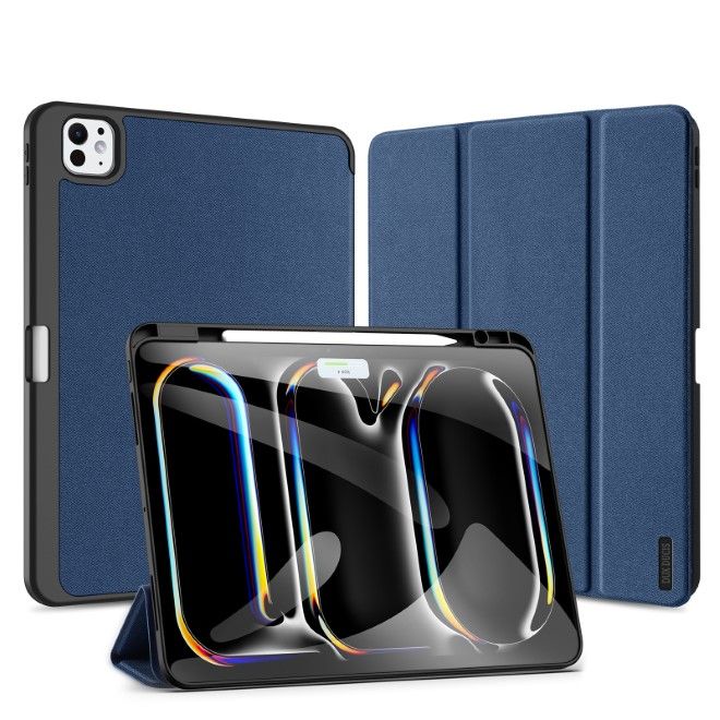 Dux Ducis - iPad Pro 13 (2024) Hülle - Leder Smart Flip Case - Domo Series - blau