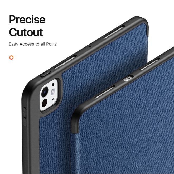 Dux Ducis - iPad Pro 13 (2024) Hülle - Leder Smart Flip Case - Domo Series - blau