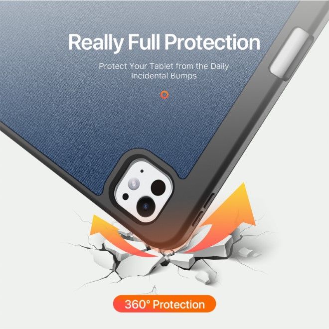 Dux Ducis - iPad Pro 13 (2024) Hülle - Leder Smart Flip Case - Domo Series - blau