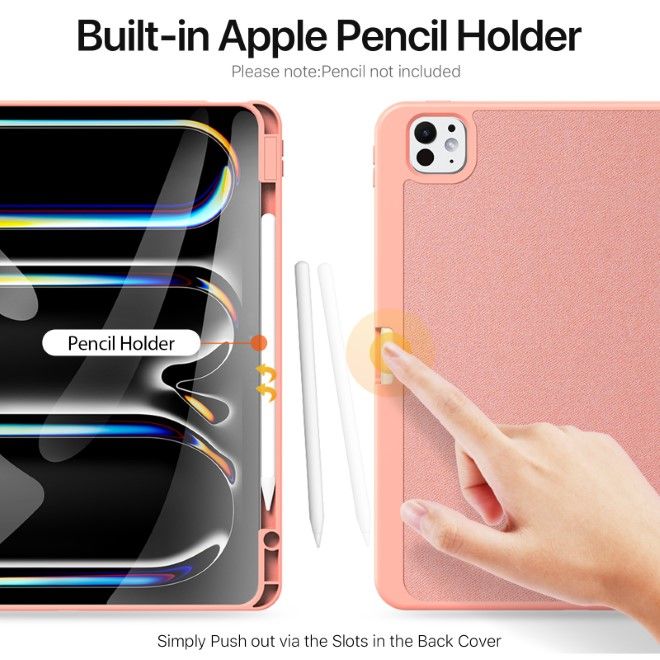 Dux Ducis - iPad Pro 13 (2024) Hülle - Leder Smart Flip Case - Domo Series - rosa