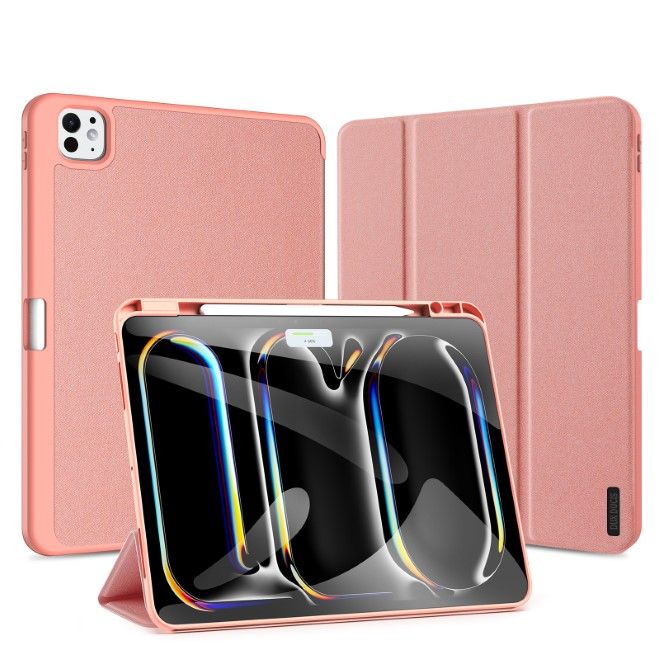 Dux Ducis - iPad Pro 13 (2024) Hülle - Leder Smart Flip Case - Domo Series - rosa