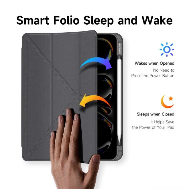 Dux Ducis - iPad Pro 11 (2024) Hülle - Leder Bookcover - Magi Series - grau