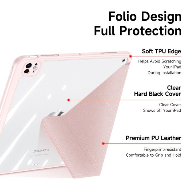 Dux Ducis - iPad Pro 11 (2024) Hülle - Leder Bookcover - Magi Series - rosa
